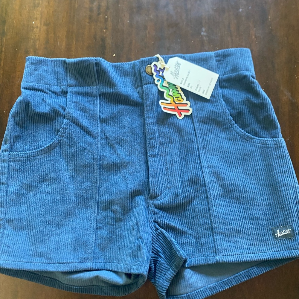 Blue corduroy high waisted shorts size 32
